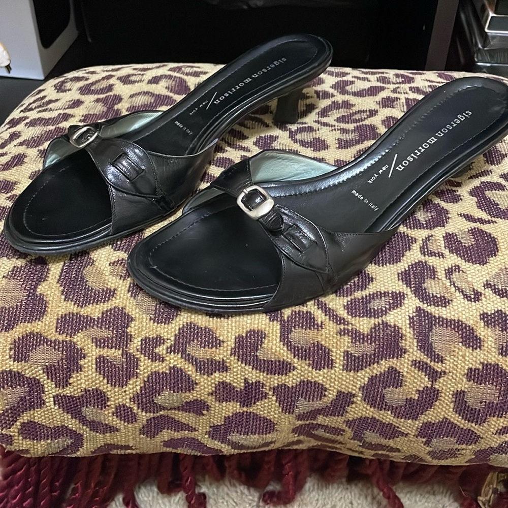 Black slip on heels
